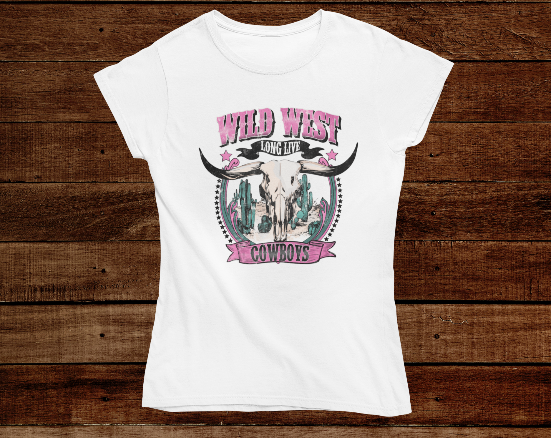 Women's Pink Wild West Tee - [farm_afternoons]