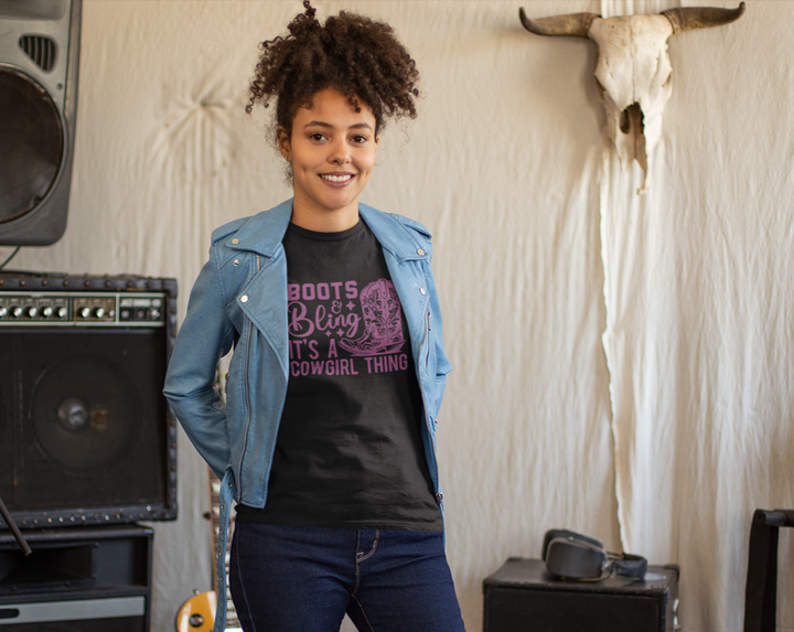 Women's Boots and Bling Tee