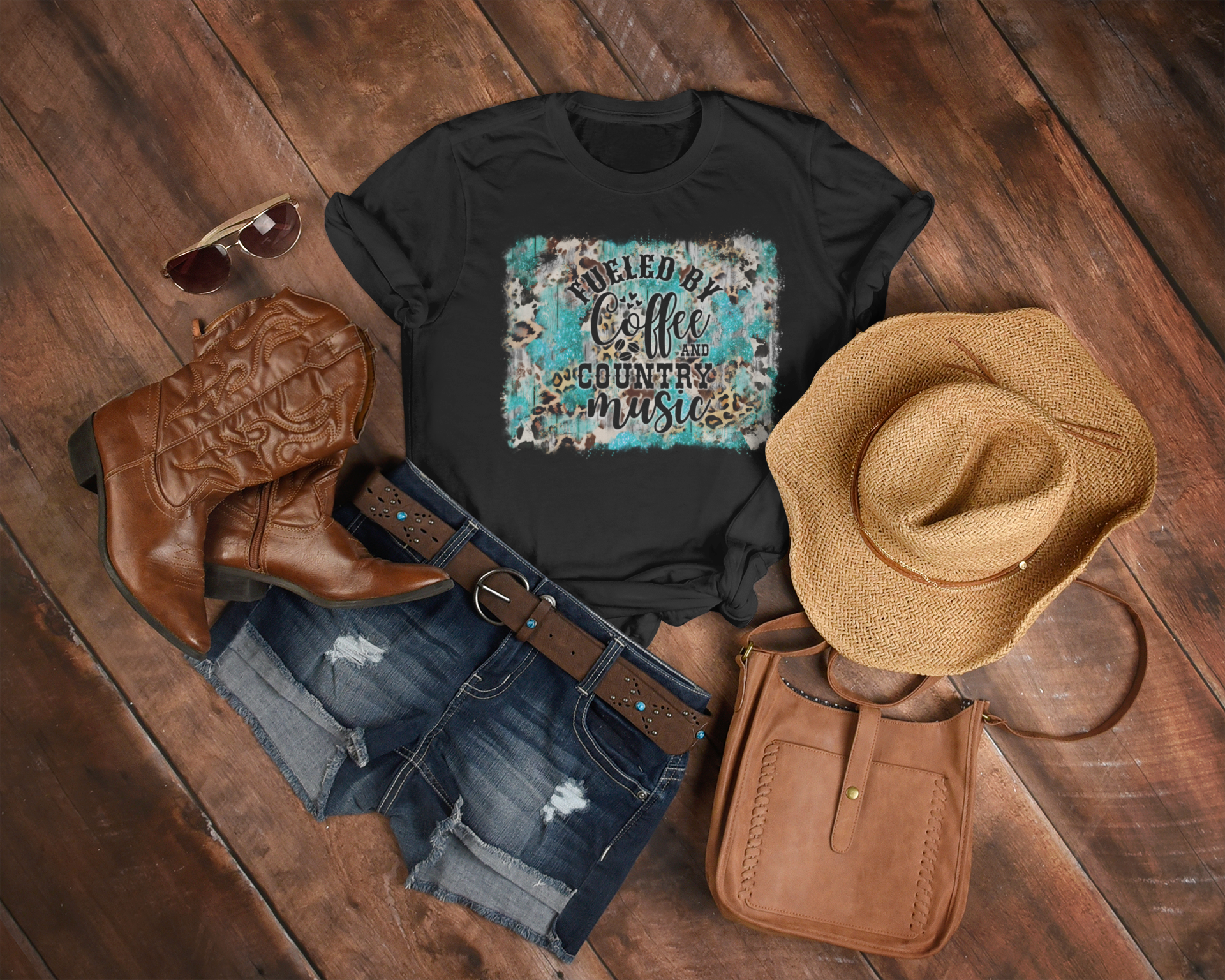 Women's Leopard Coffee & Country Music - [farm_afternoons]