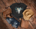 Women's Green Bull Skull Tee - [farm_afternoons]