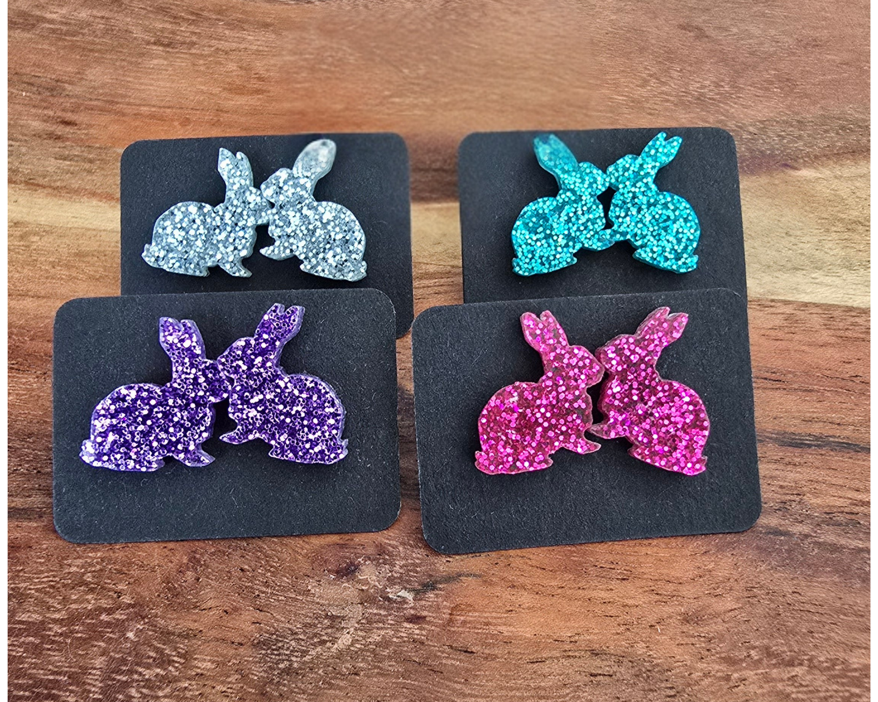 Glitter Bunny Studs - [farm_afternoons]