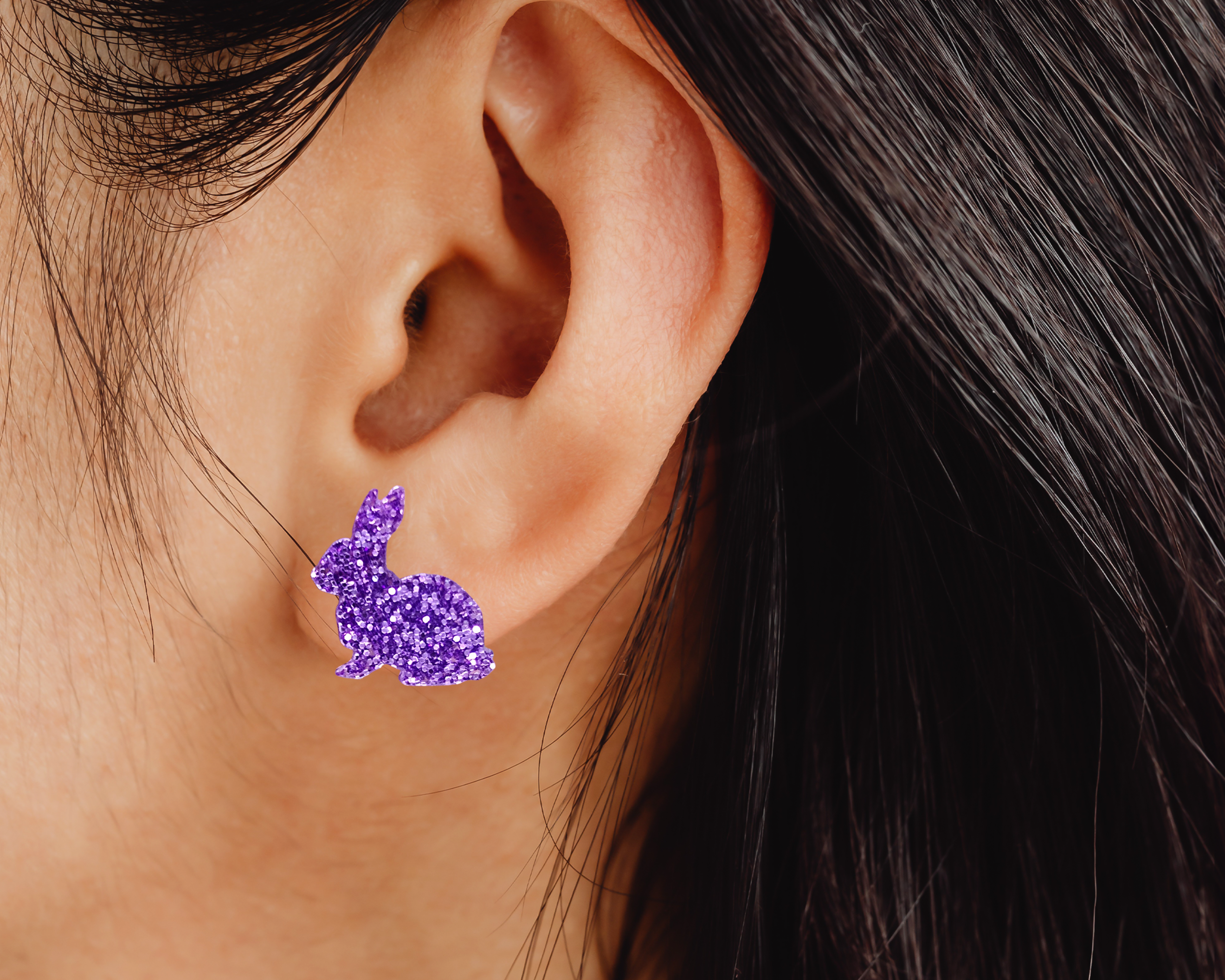 Glitter Bunny Studs - [farm_afternoons]