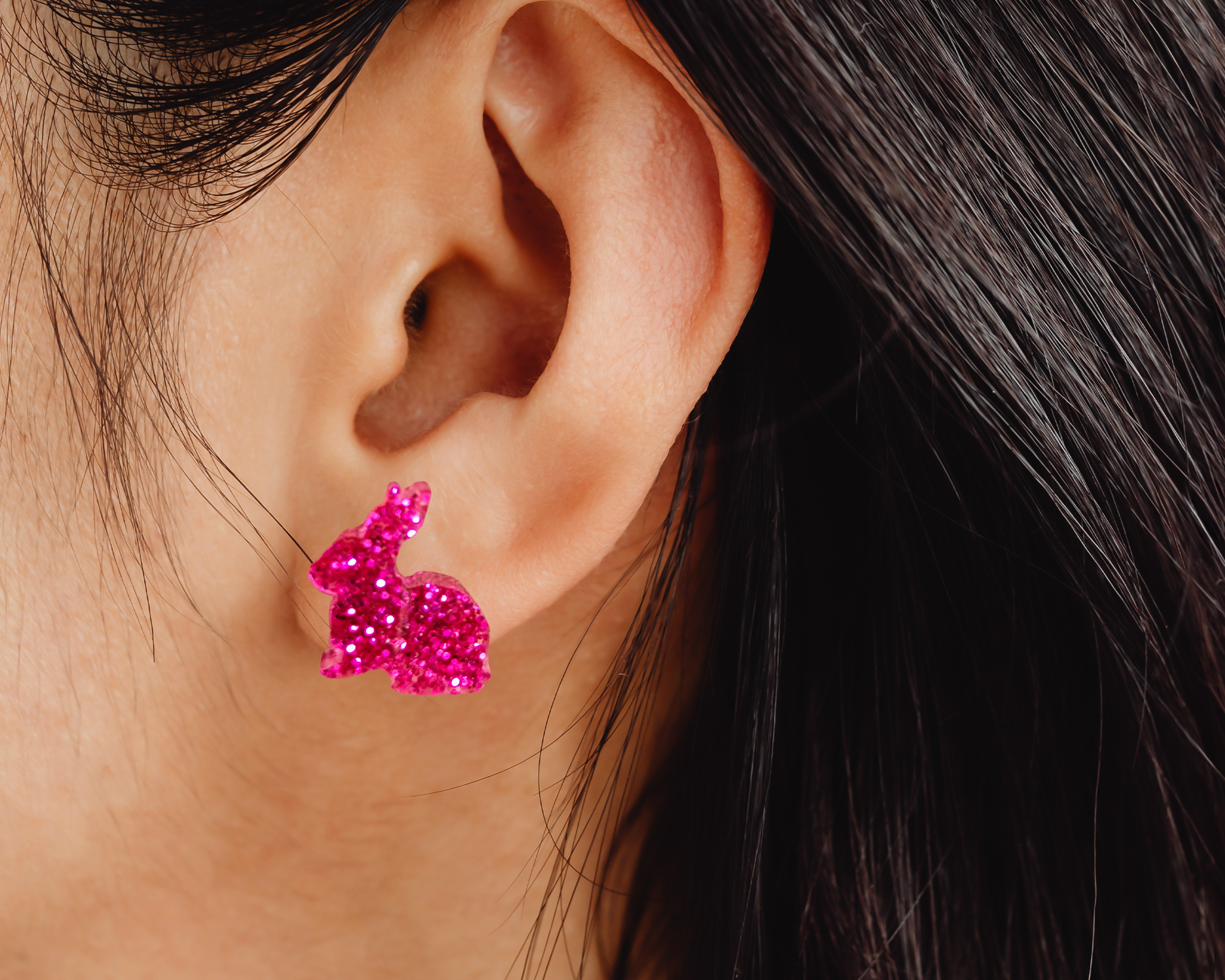 Glitter Bunny Studs - [farm_afternoons]