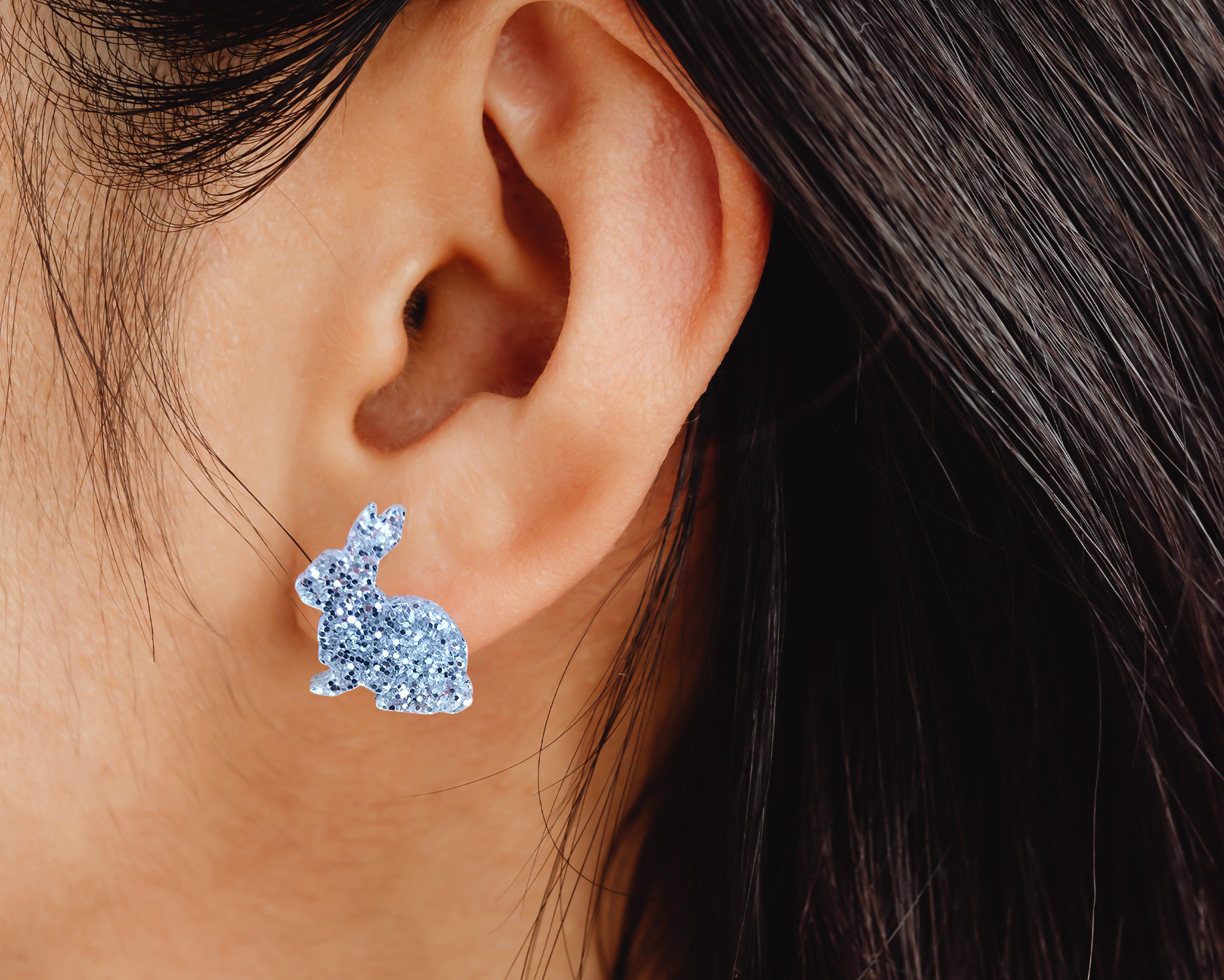 Glitter Bunny Studs - [farm_afternoons]
