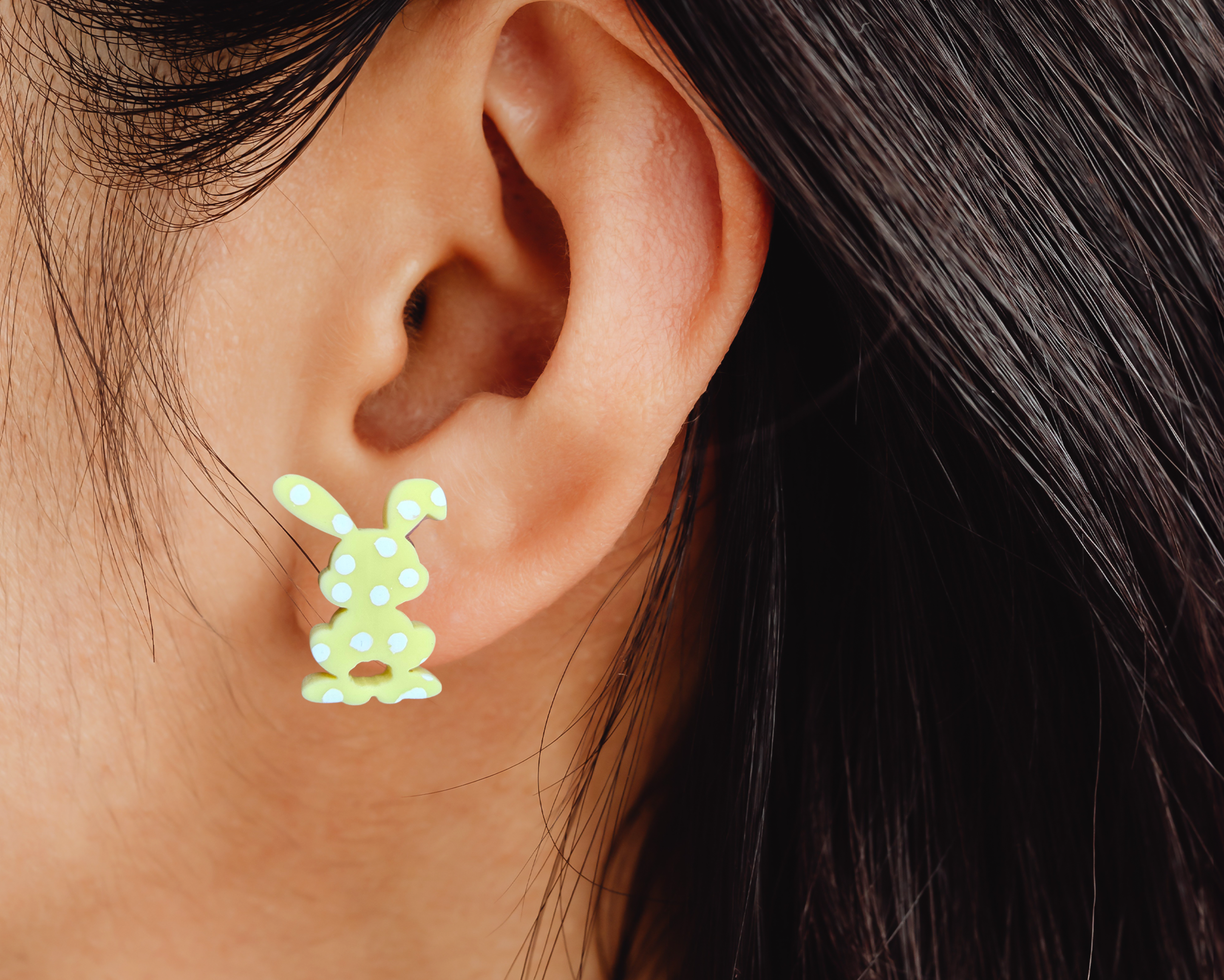 Polka Dot Bunny Studs - [farm_afternoons]