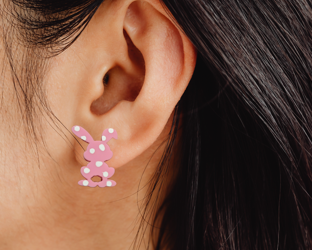 Polka Dot Bunny Studs - [farm_afternoons]