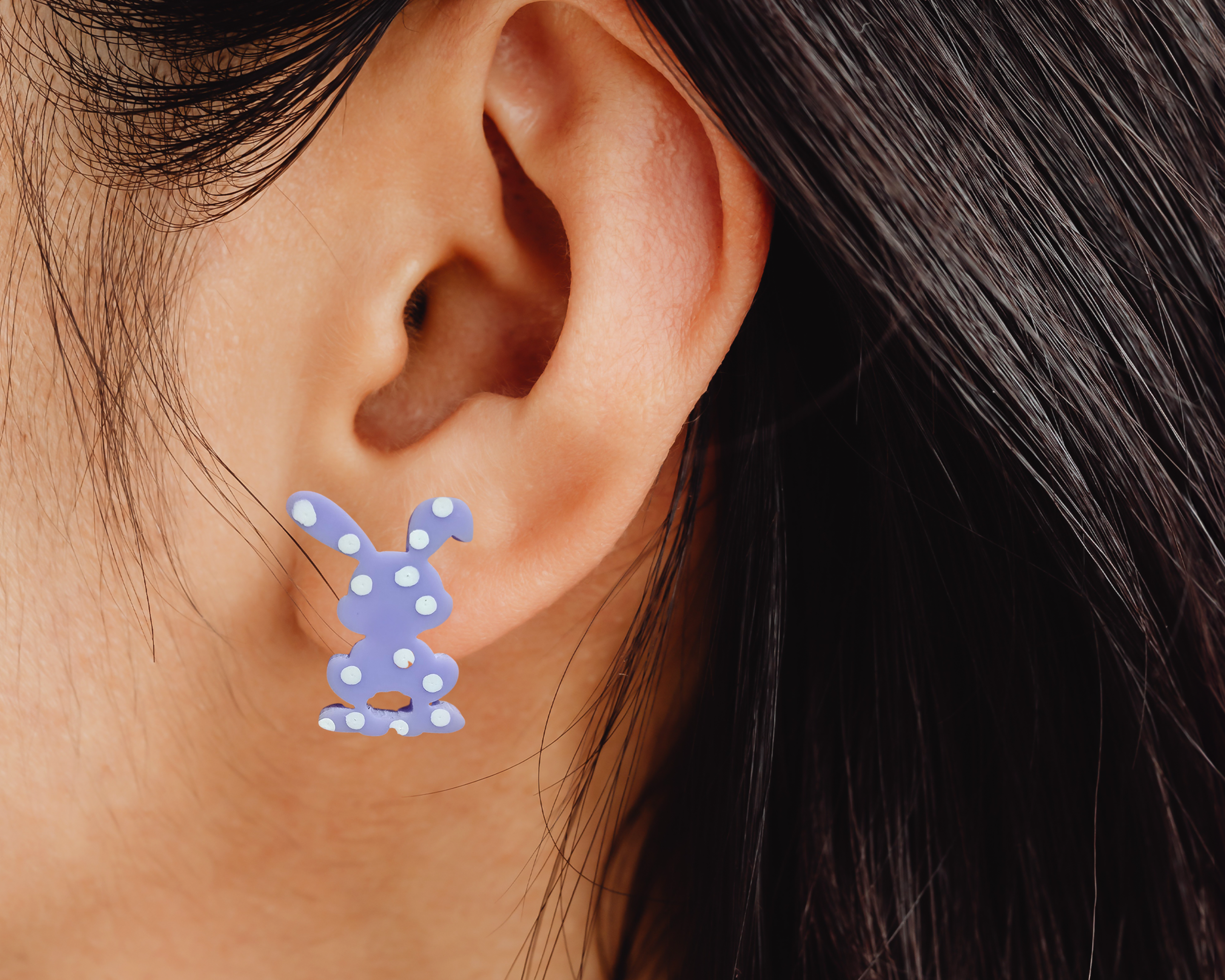 Polka Dot Bunny Studs - [farm_afternoons]