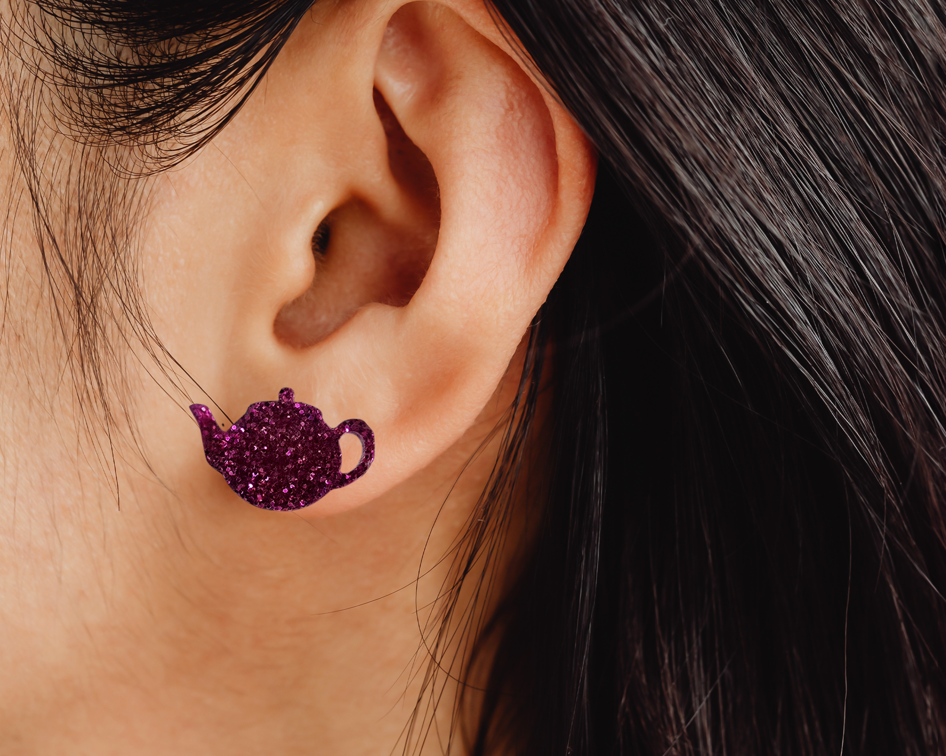 Glitter TeaPot and Cup Studs - [farm_afternoons]