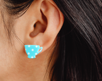 Polka Dot TeaPot and Cup Studs - [farm_afternoons]