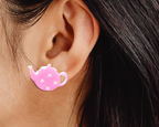 Polka Dot TeaPot and Cup Studs - [farm_afternoons]