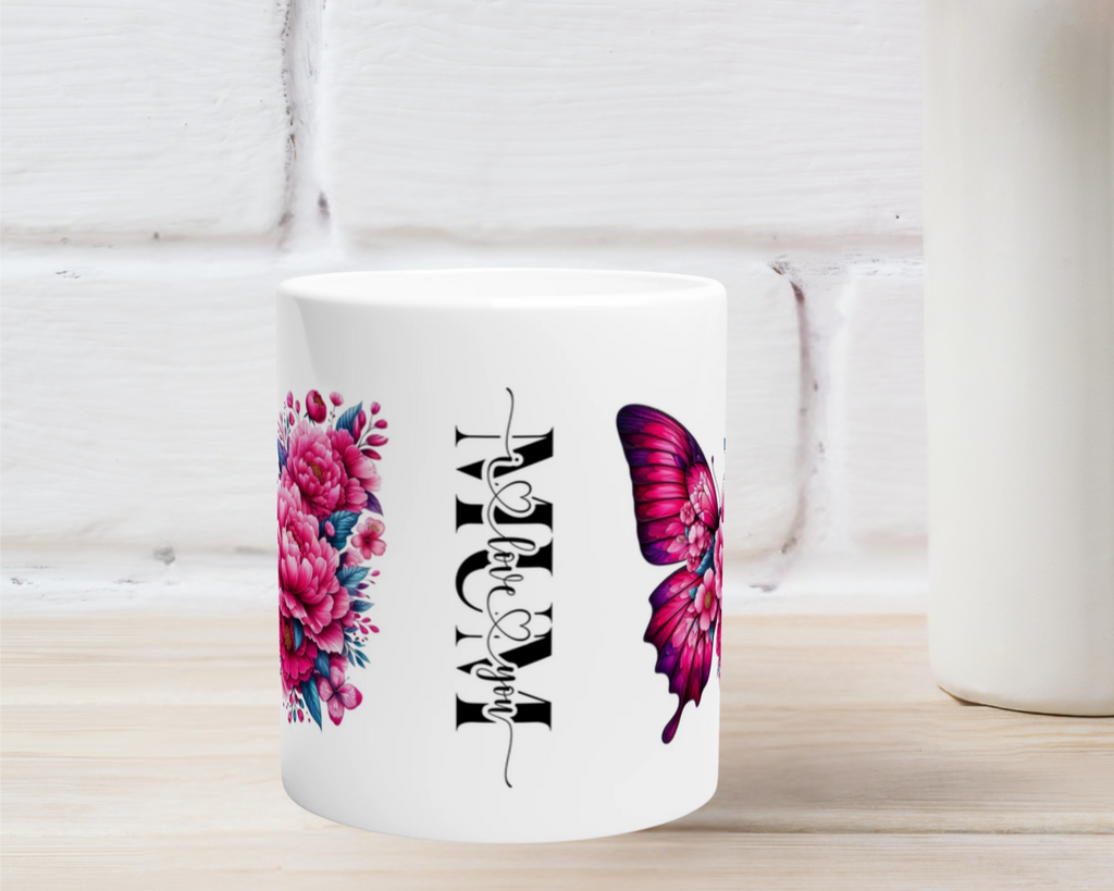Pink Floral Wing Mug - [farm_afternoons]