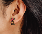 Patterned Bunny Studs - [farm_afternoons]