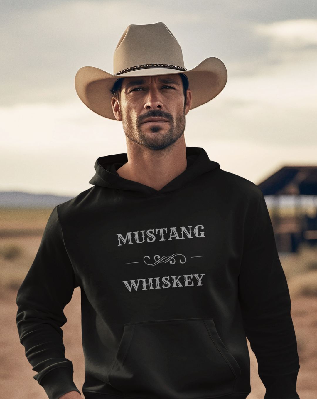 Men's Grey Mustang Whiskey Hoodie