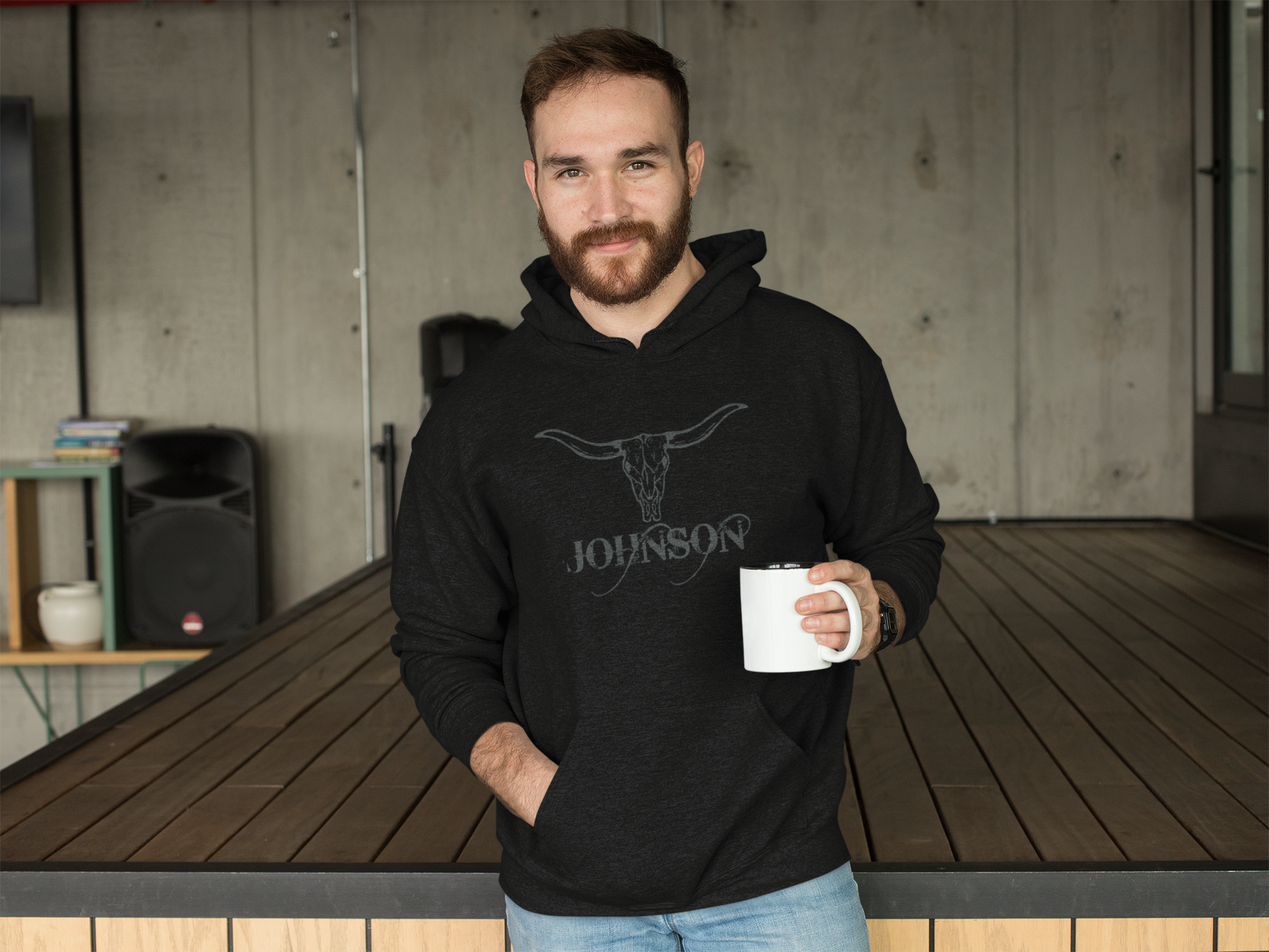 Men's Grey Johnson Hoodie - [farm_afternoons]