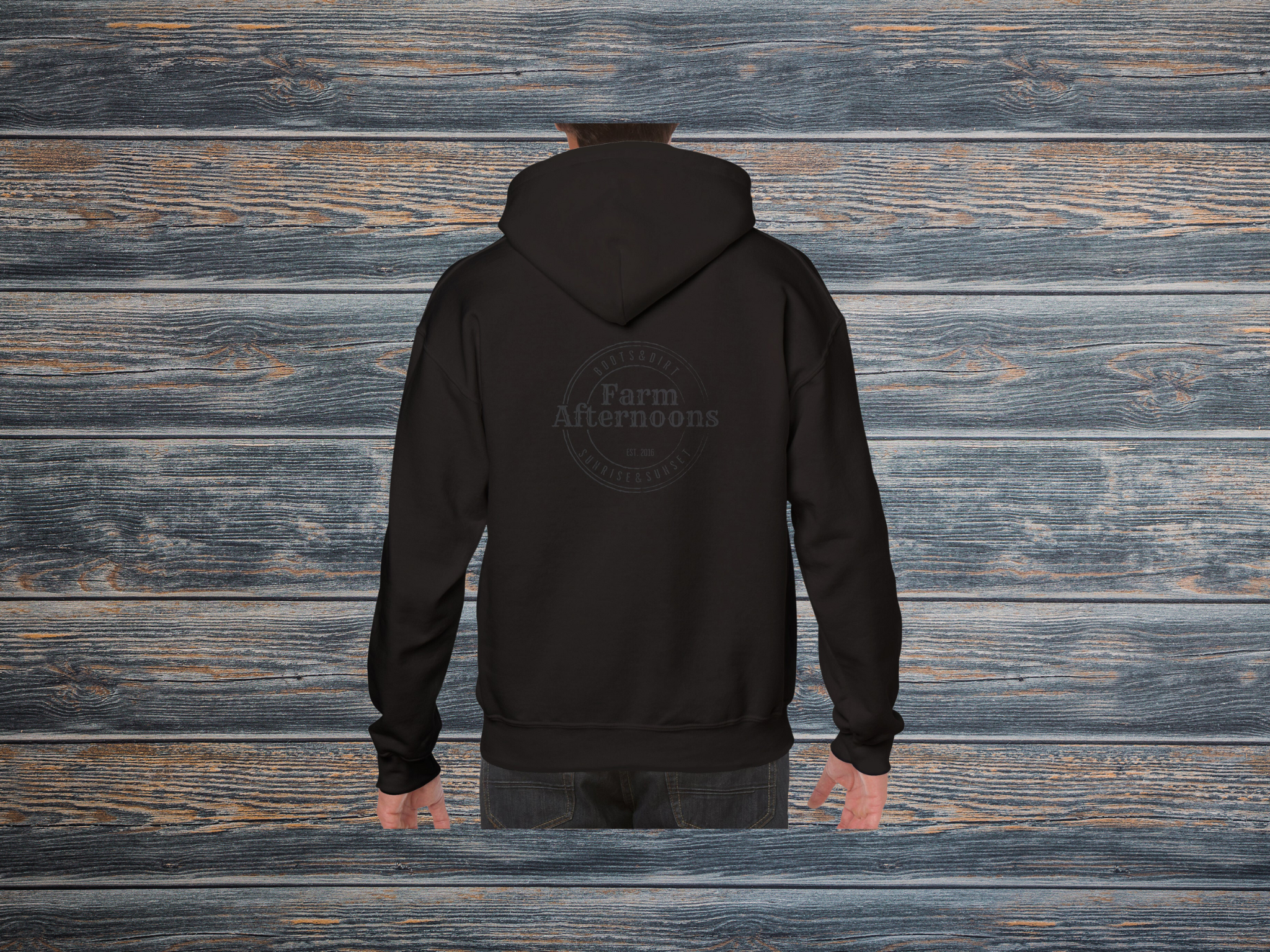 Men's Grey Johnson Hoodie - [farm_afternoons]