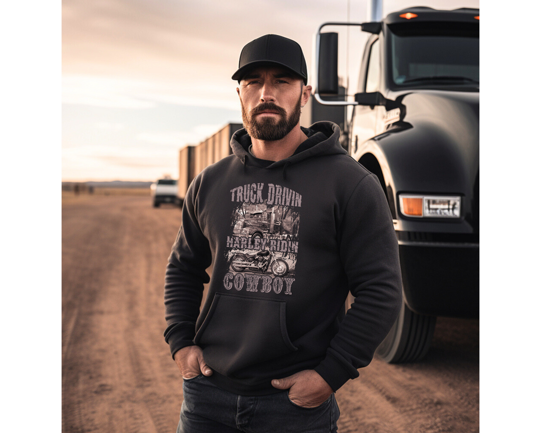 Men's Truck Drivin Hoodie - [farm_afternoons]