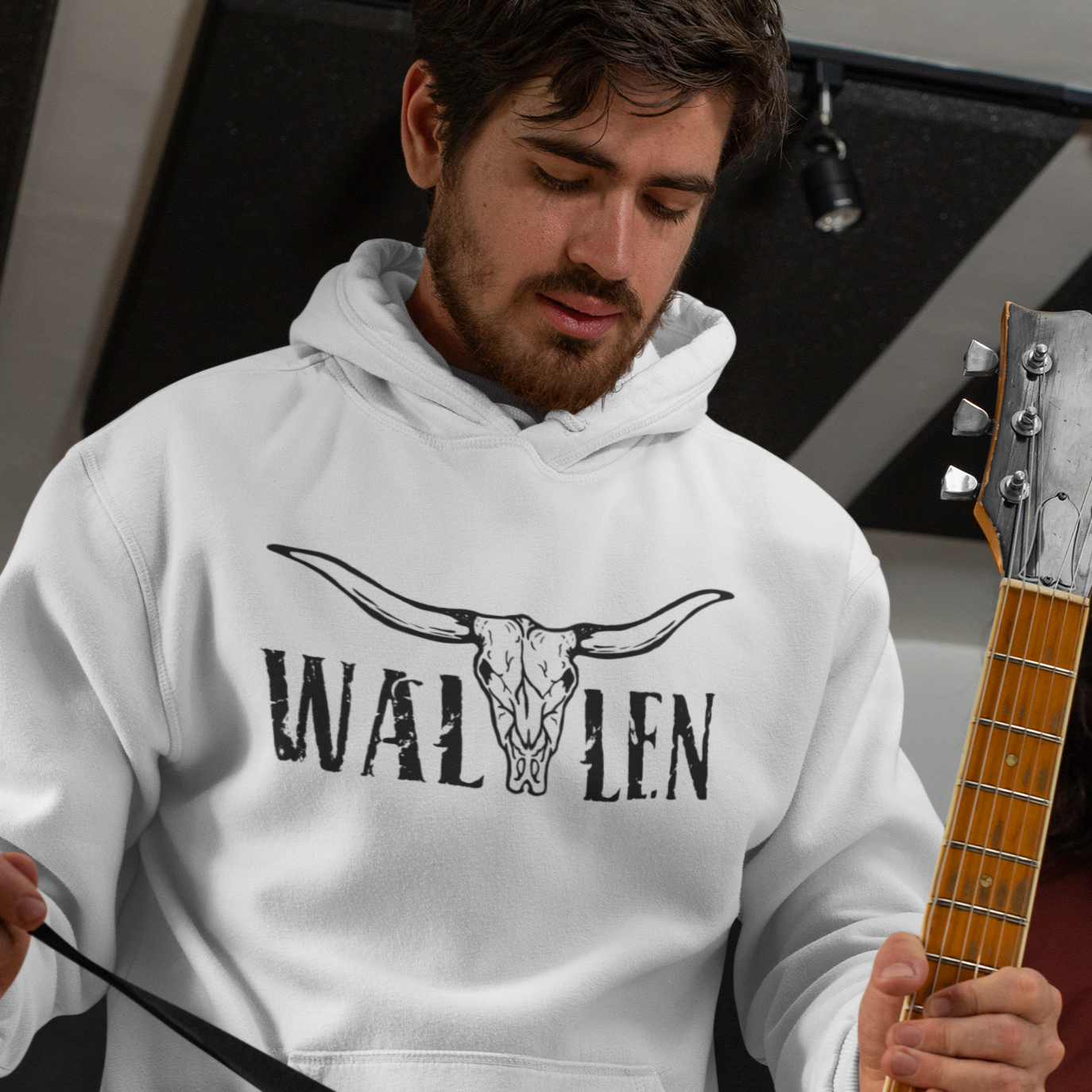 Mens Black Wallen Hoodie - [farm_afternoons]