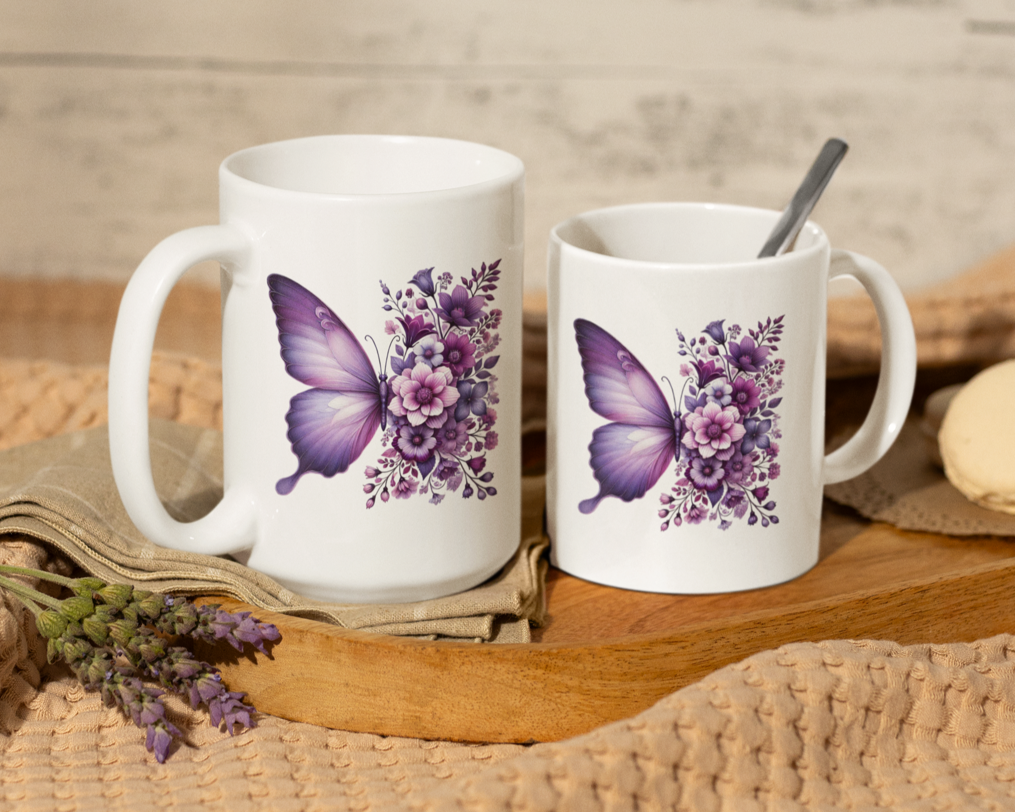 Purple Floral Wing Mug - [farm_afternoons]