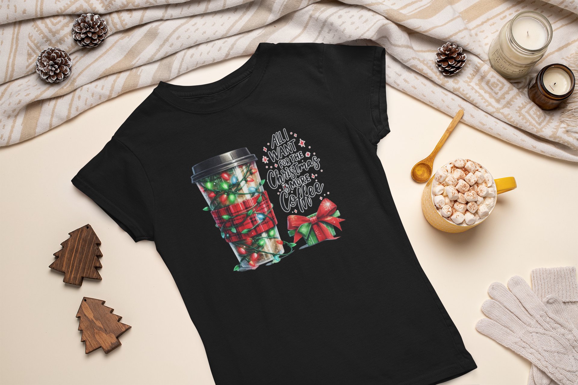 Women's Christmas Coffee Tee - [farm_afternoons]