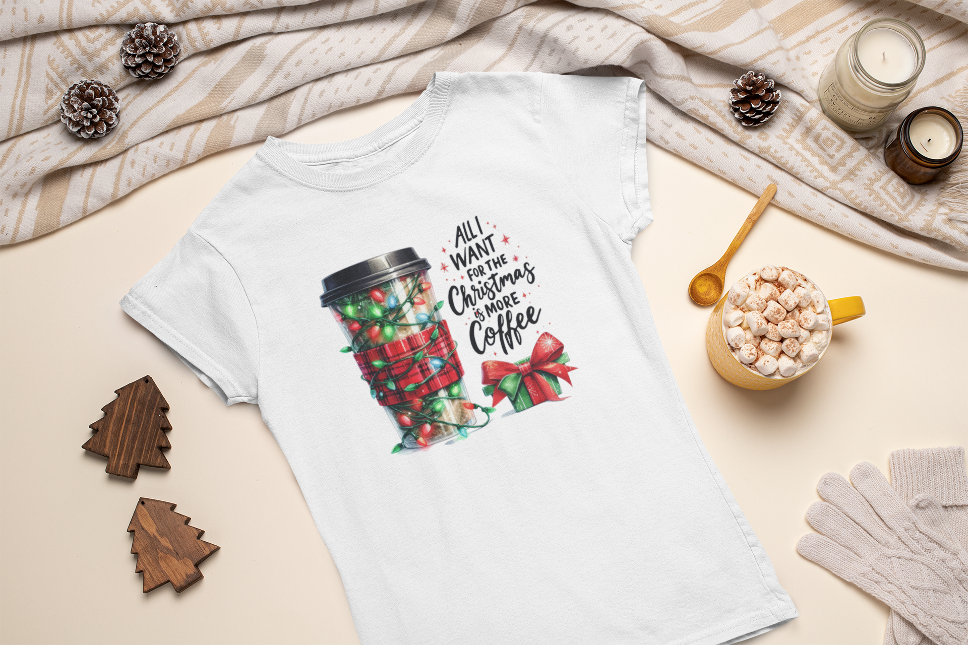 Women's Christmas Coffee Tee - [farm_afternoons]