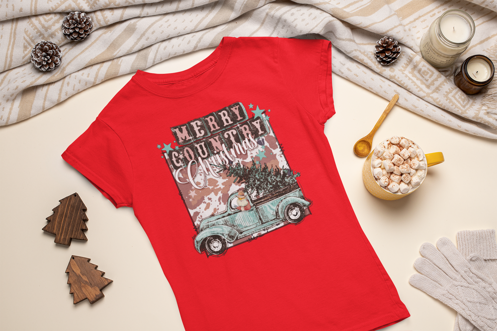 Merry Country Christmas T-shirt - [farm_afternoons]