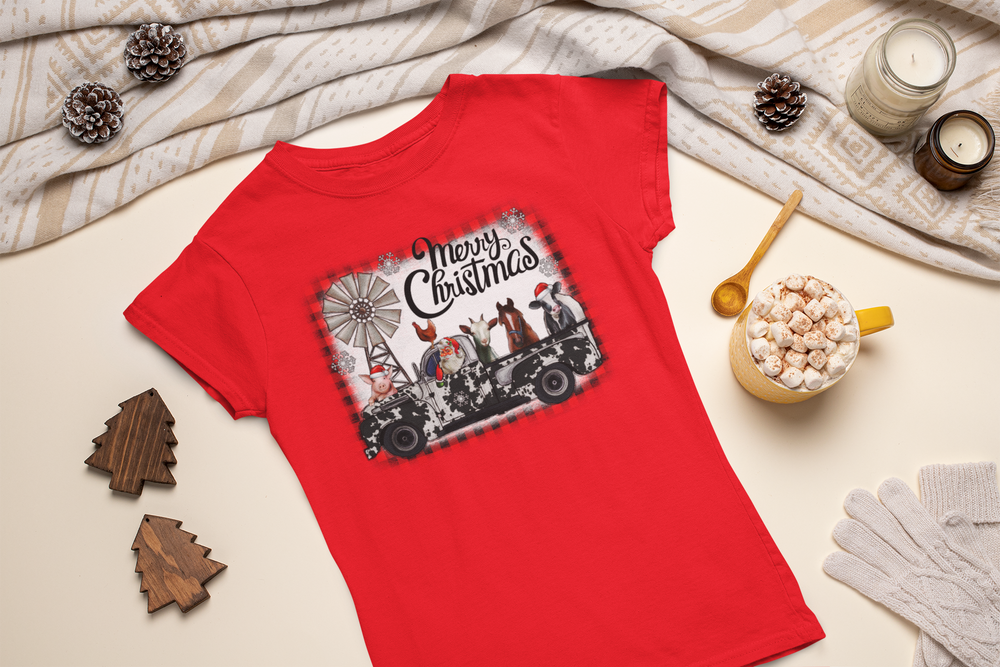 Women's Merry Christmas T-shirt - [farm_afternoons]
