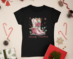 Pink Howdy Christmas T-Shirt - [farm_afternoons]