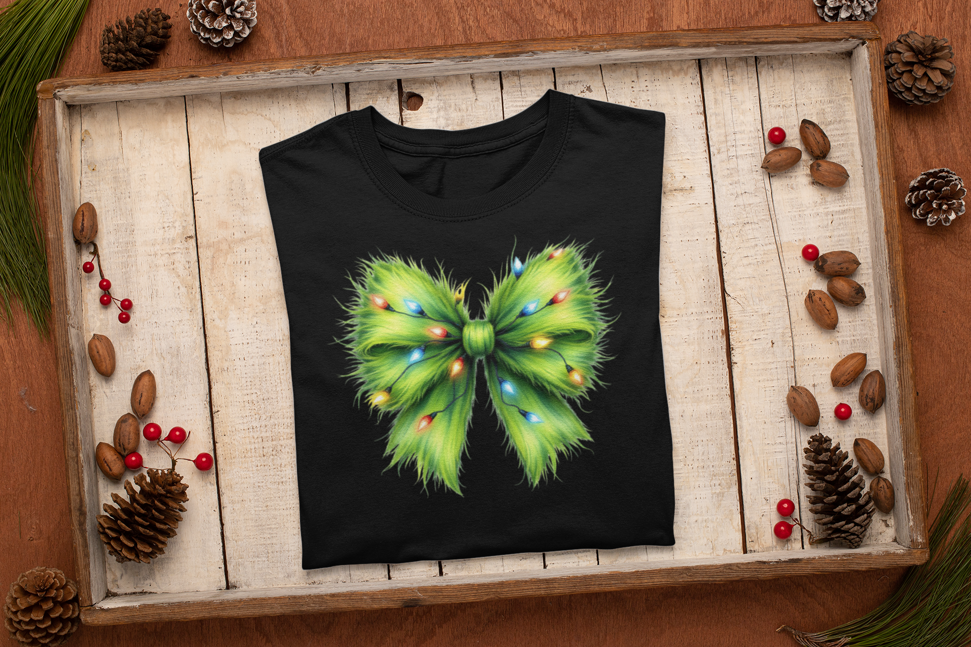 Women's Green Christmas Bow - [farm_afternoons]