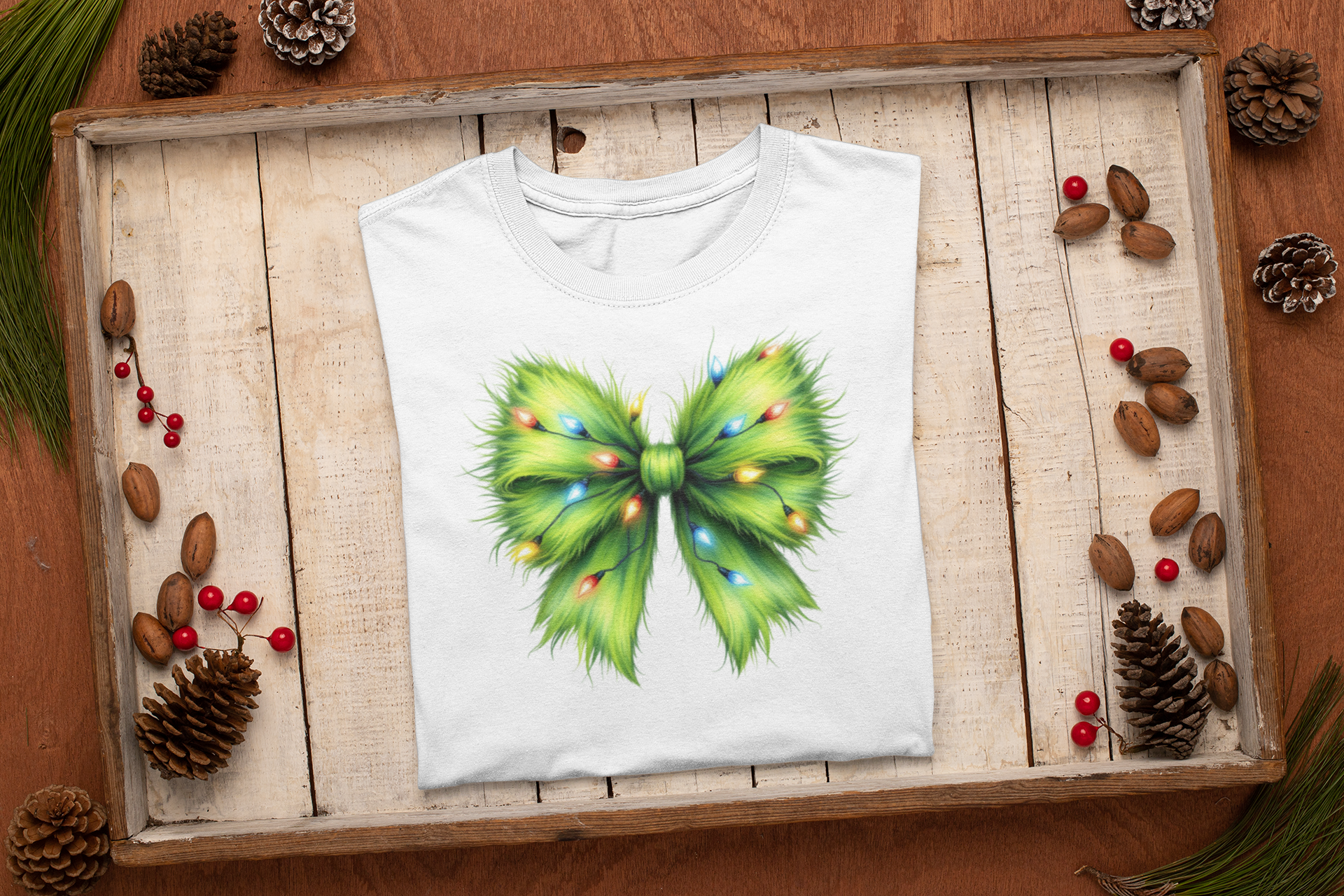 Women's Green Christmas Bow - [farm_afternoons]