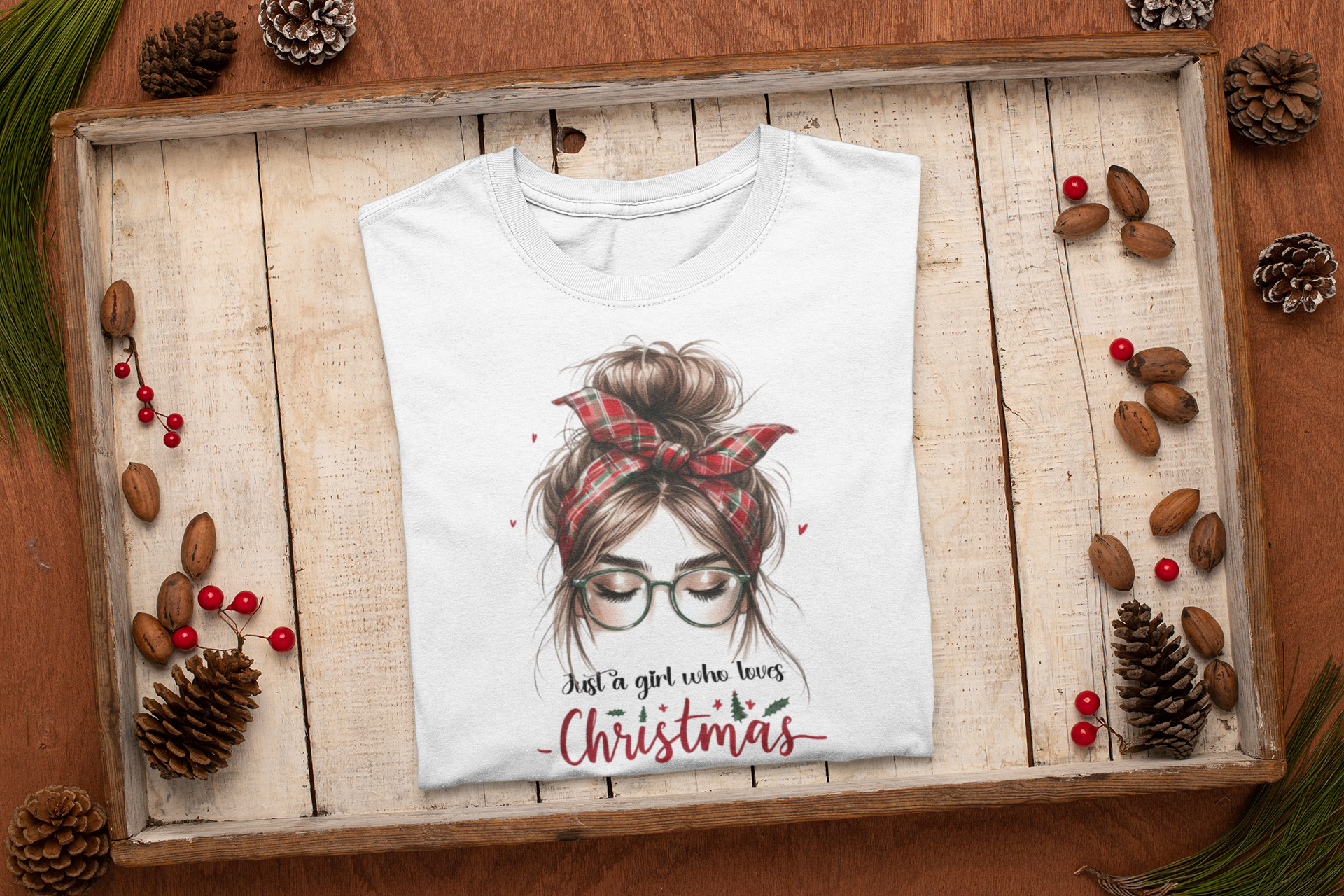 Christmas Just a Girl Tee - [farm_afternoons]