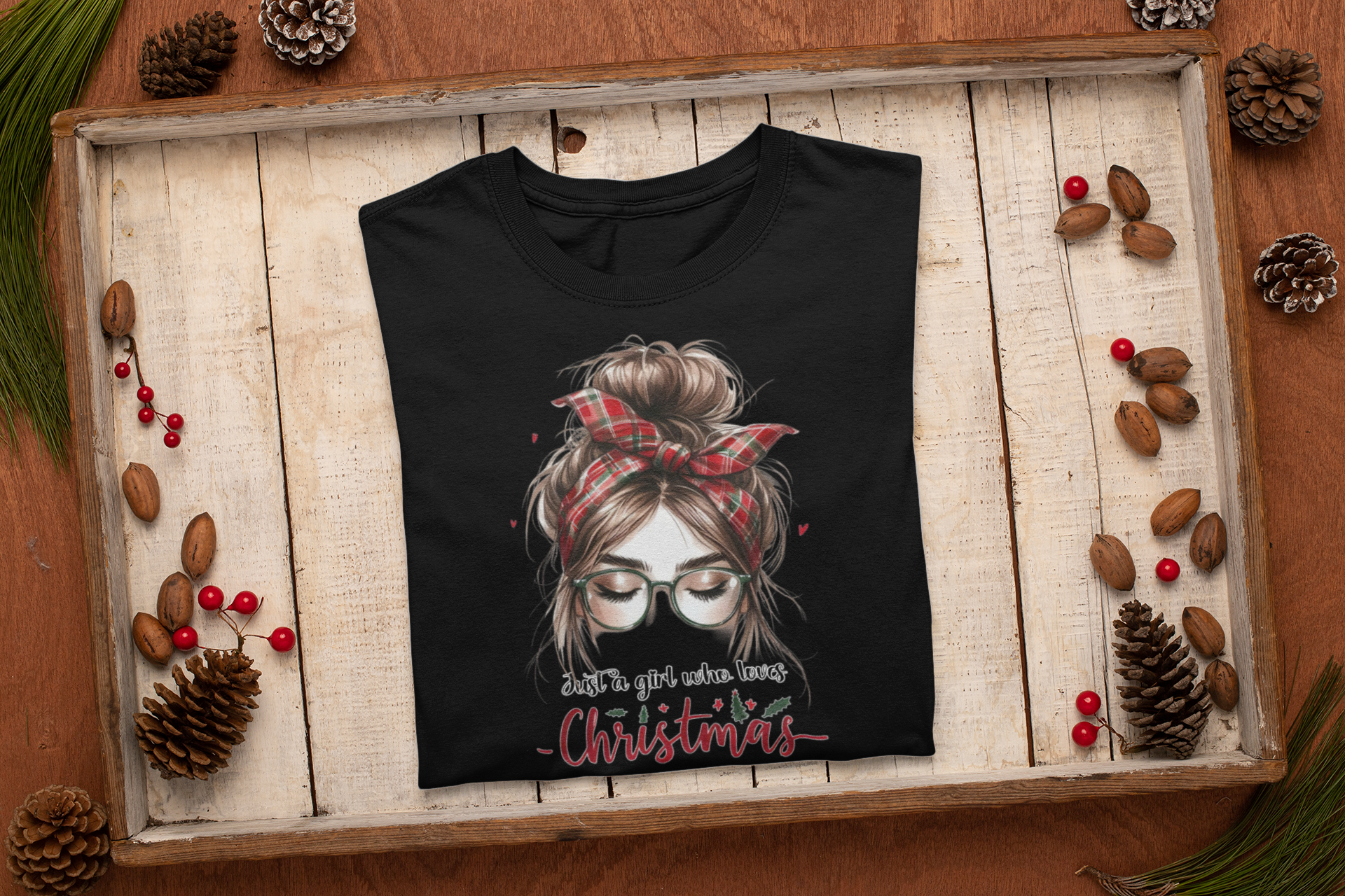 Christmas Just a Girl Tee - [farm_afternoons]