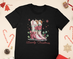Pink Howdy Christmas T-Shirt - [farm_afternoons]