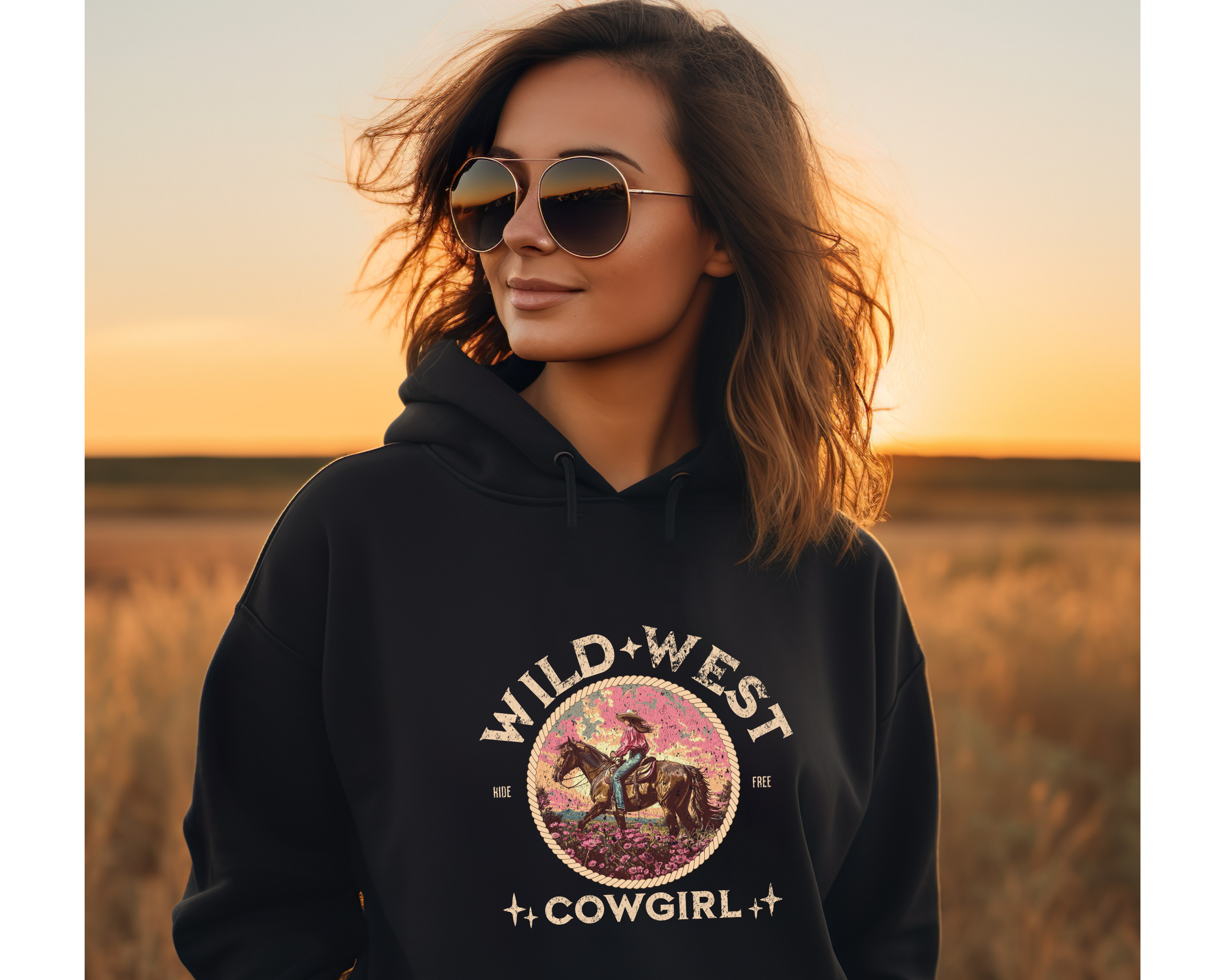 Wild West Cowgirl Hoodie - [farm_afternoons]
