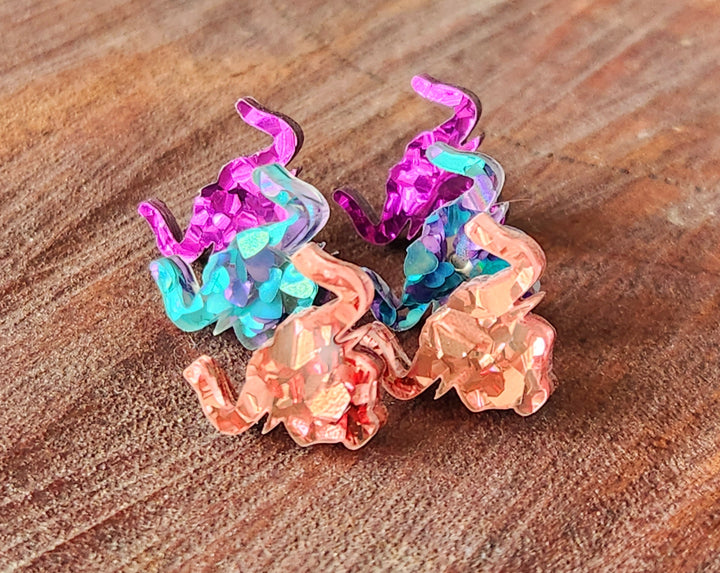 Opal Bull Head Studs - [farm_afternoons]