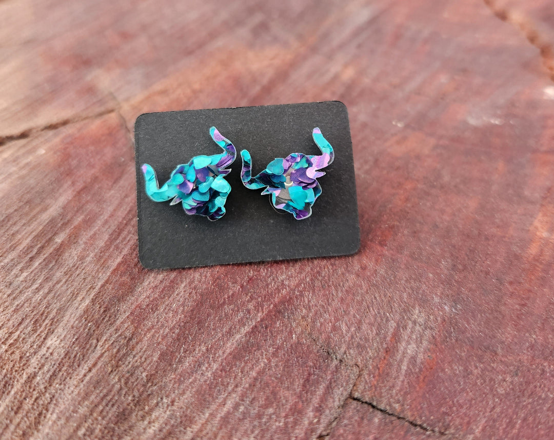 Opal Bull Head Studs - [farm_afternoons]