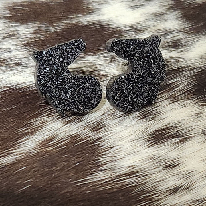 Glitter Horse Head Studs