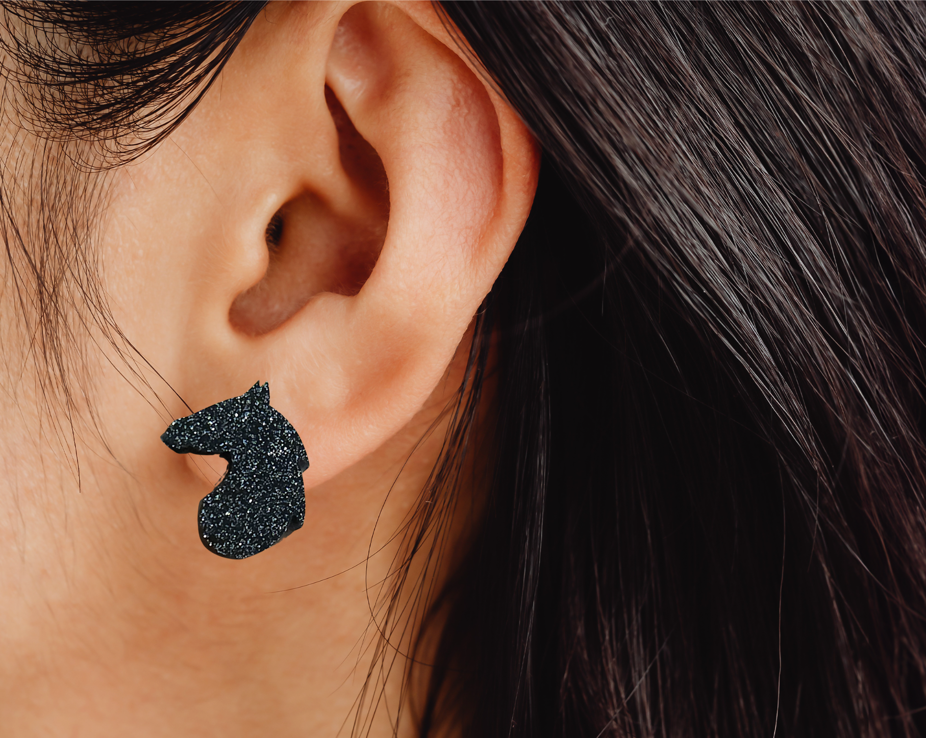 Glitter Horse Head Studs - [farm_afternoons]