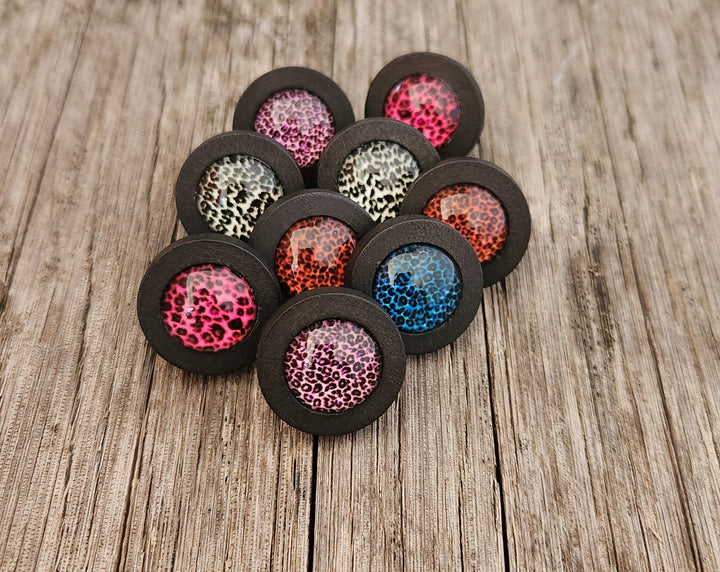 Vivid Leopard Studs - [farm_afternoons]