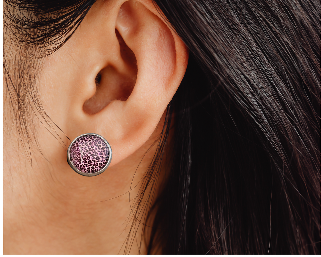 Vivid Leopard Studs - [farm_afternoons]