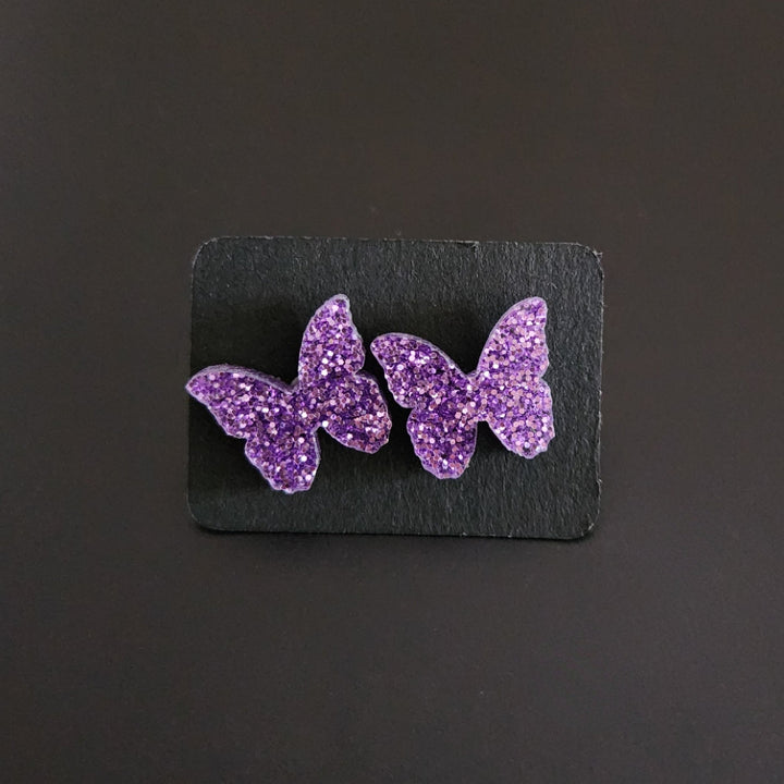 Glitter Butterfly Studs