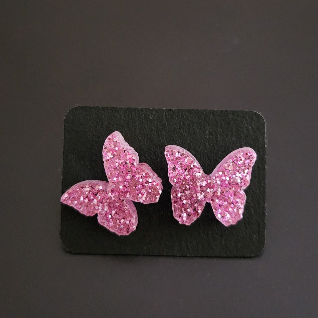 Glitter Butterfly Studs