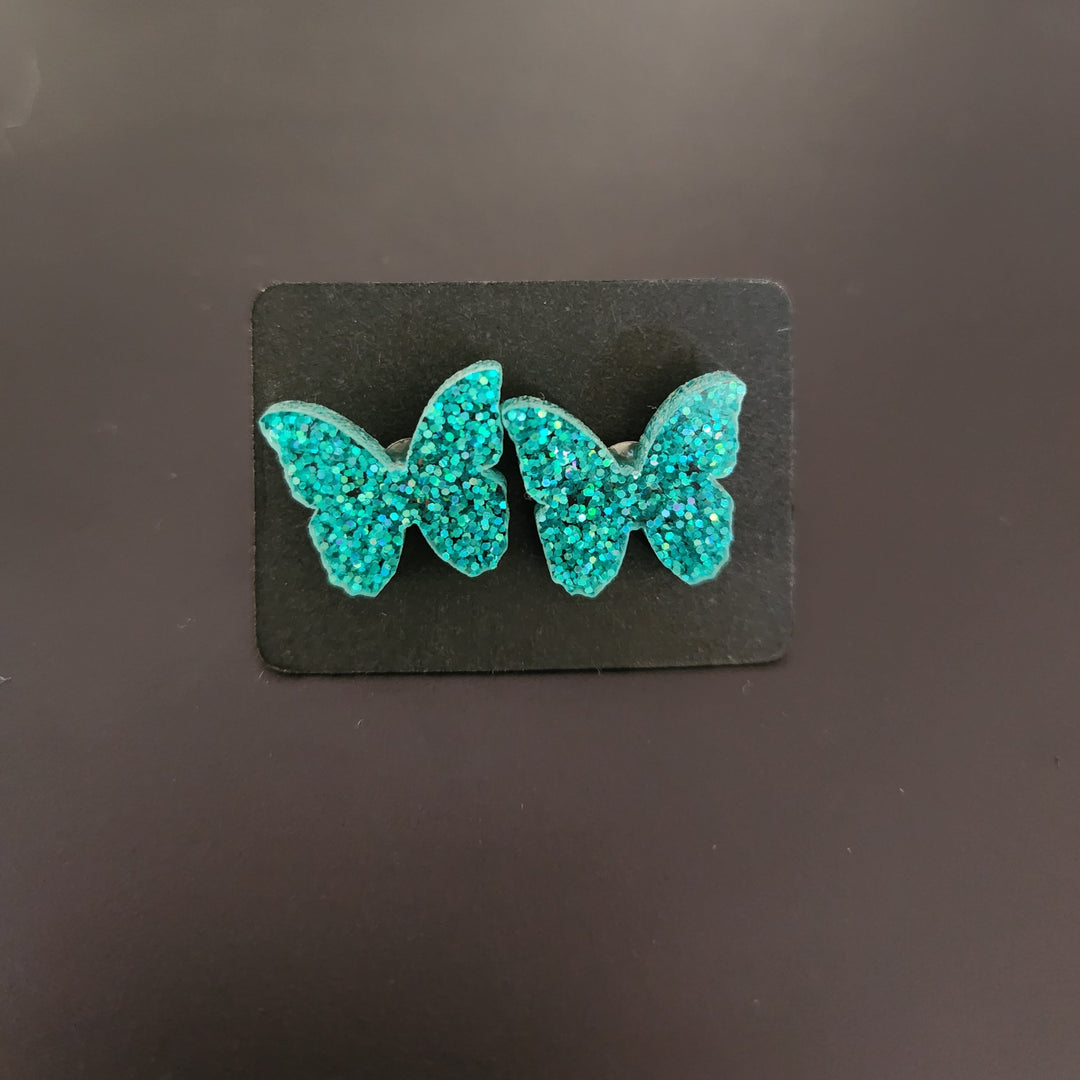 Glitter Butterfly Studs