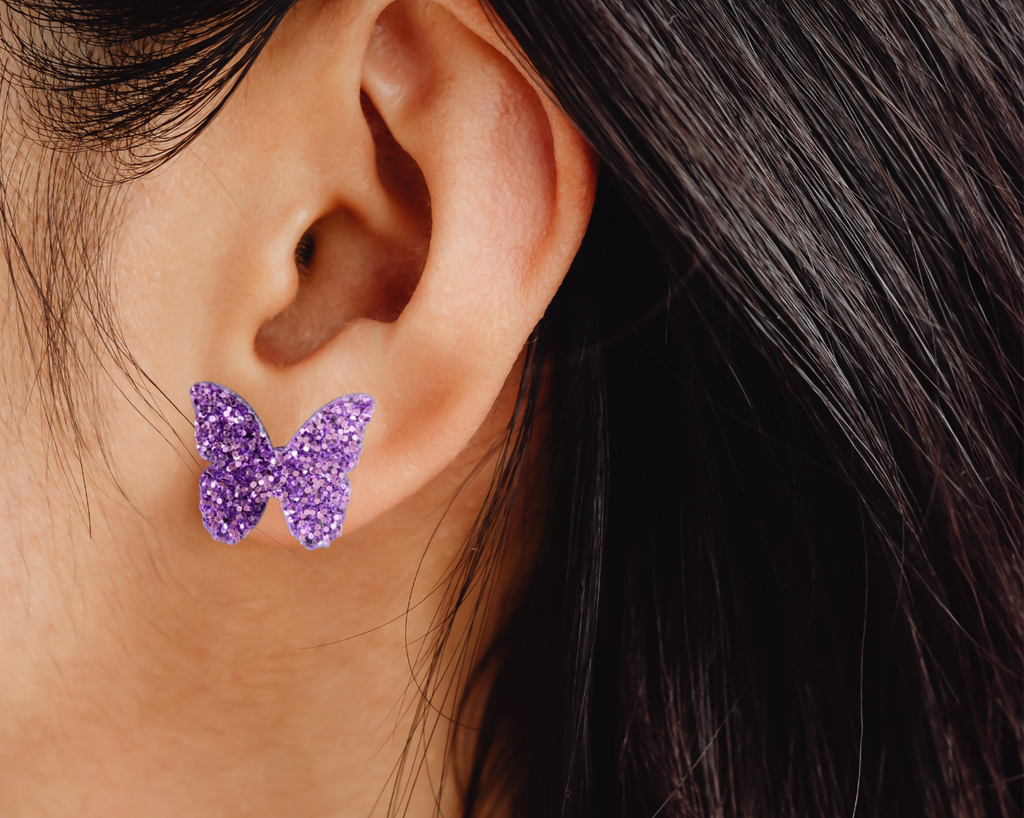 Glitter Butterfly Studs - [farm_afternoons]