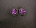 Dark Purple glitter Druzie Stud earrings Australia