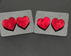 Marbled Heart Studs - [farm_afternoons]