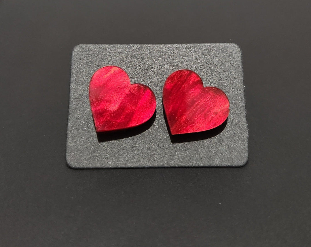 Marbled Heart Studs