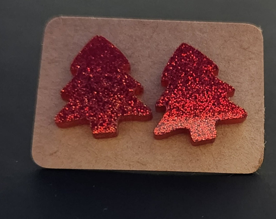 Traditional Christmas Tree Studs - [farm_afternoons]