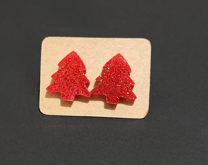 Traditional Christmas Tree Studs - [farm_afternoons]