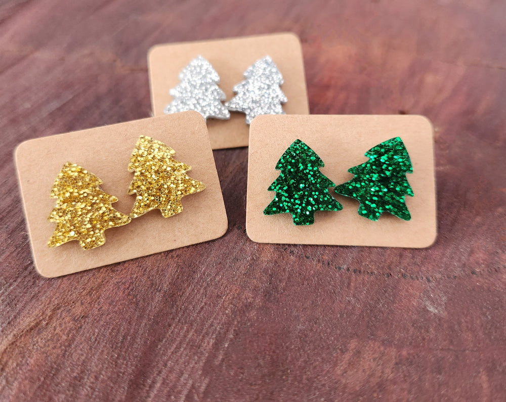 Traditional Christmas Tree Studs - [farm_afternoons]