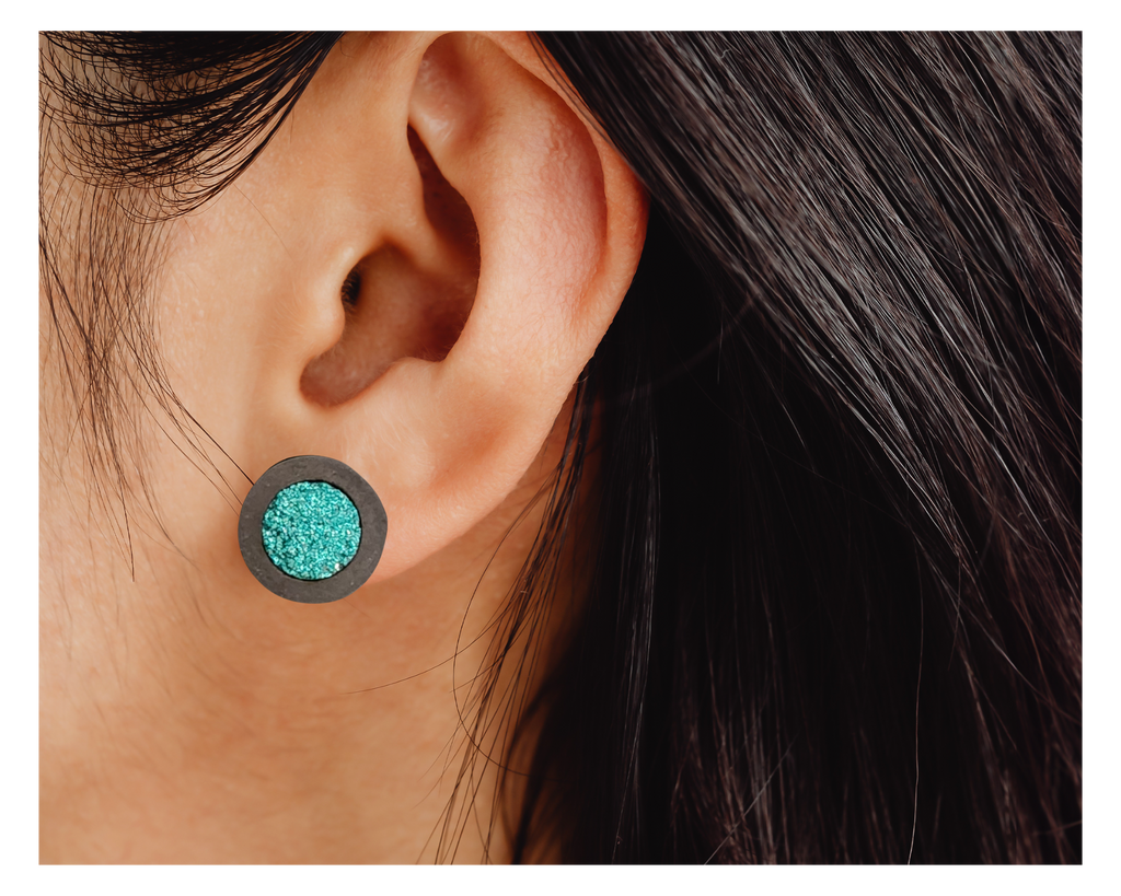 Teal Druzie Studs - [farm_afternoons]